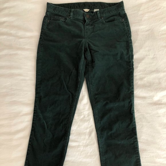 J. Crew City Fit Classic Green Corduroy Pants - Picture 2 of 4